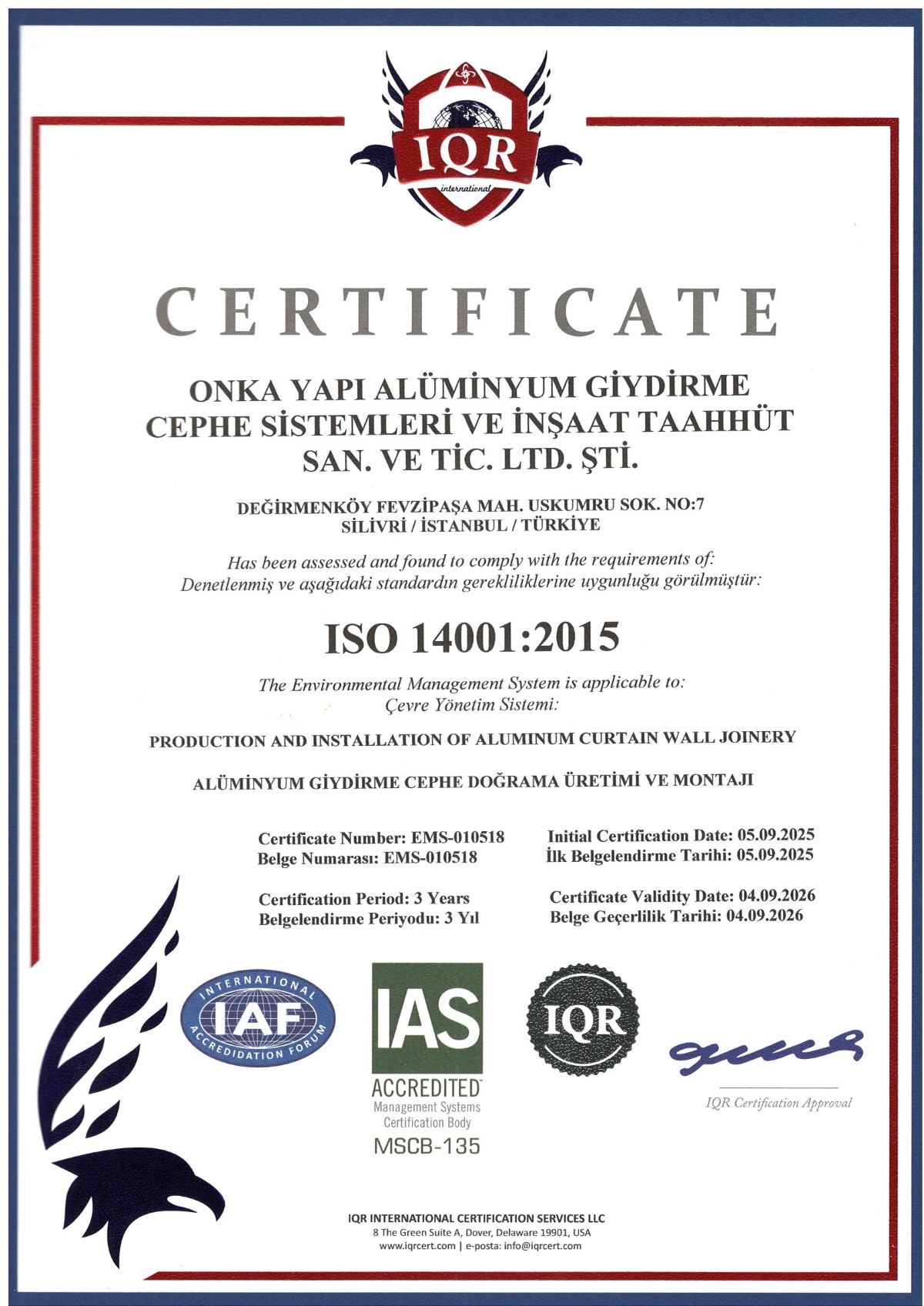 ISO 14001:2015 Environmental Management System