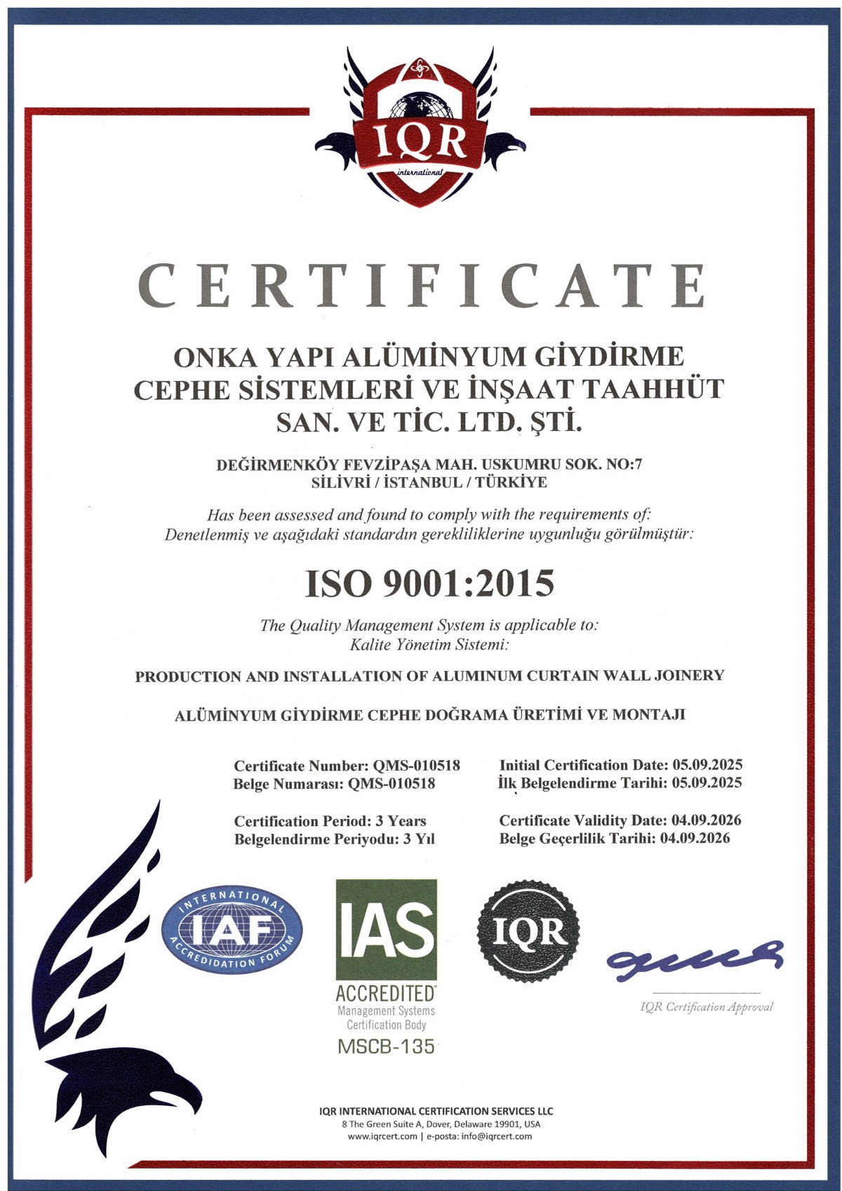 ISO 9001:2015 Quality Management System